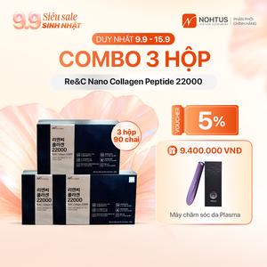 [COMBO 3 HỘP] Liệu Trình Re&C Nano Collagen Peptide 22000 (30 lọ) - Giảm mờ nếp nhăn, đẩy lùi lão hóa