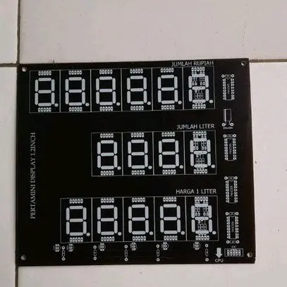 PCB Display Pom Mini Segmen Seven Pertamini 1,2 Inchi bahan pertinax tebal 1