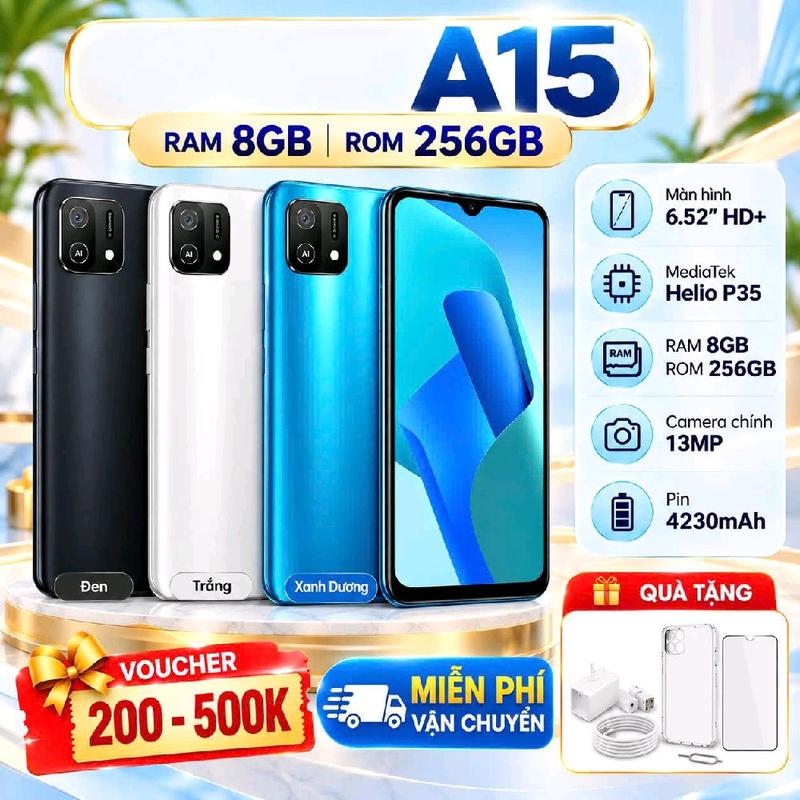 102: 2ND HAND : l Thoại OP A15 Ram 8/256Gb ,Pin 4320MAH ,2Xim 2Sóng ,Sở Hữu Loa  To Rõ ,Chụp Hình Sắc Nét ,Lướt Wed Chơi Được Mọi Game  ,Tặng Sạc Cáp Ôp lưng Ạ
