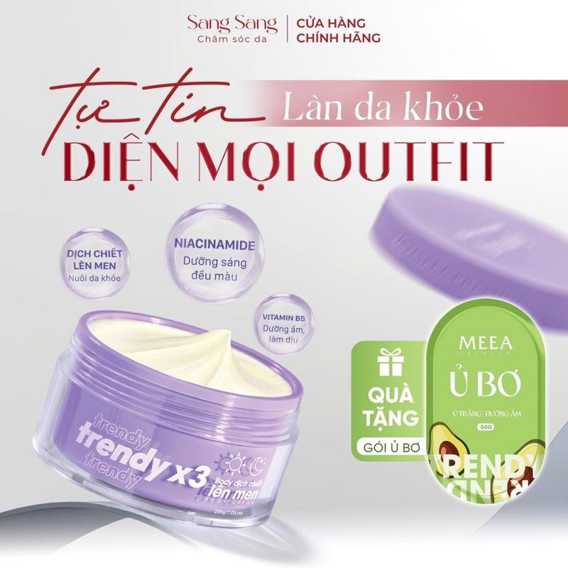 Kem Body Tím Body Trendy tặng Bông Tắm + Ủ bơ Làm Đẹp Da Dưỡng Da Body Dưỡng Body Women