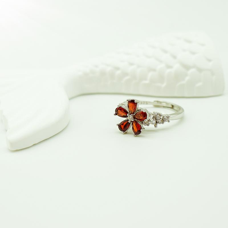 [SG]S925 Sterling silver Natural Garnet windmill ring (opening - TikTok ...
