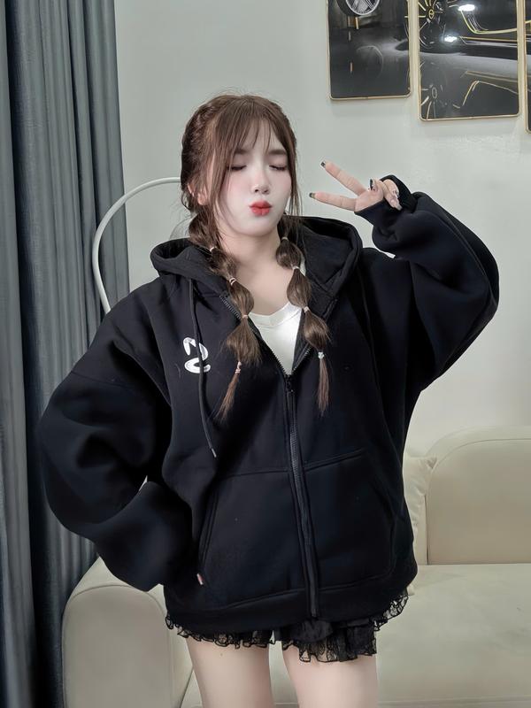 Áo Khoác Nỉ Form Rộng - Áo Nỉ Ngoại Giày Giặn Nón To Thêu Chữ Size M L Dưới MyhanStore93. | BigBuy360 - bigbuy360.vn