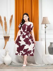 Daster Manohara Dress LD 120 Jumbo Busui Bumil  Baju Tidur Dress Pantai Motif Cantik Bunga Karet Pinggang Wanita Nyaman Rayon Adem Lembut