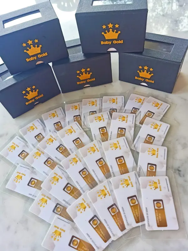 BABY GOLD 0.005GRAM ISI 10PC LOGAM MULIA EMAS MINI Jam 3