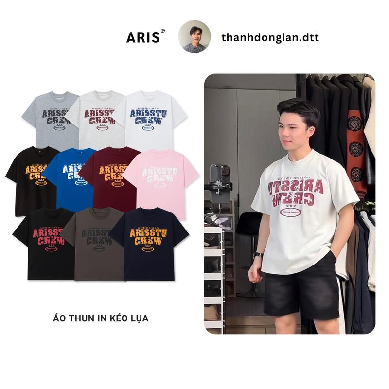 [Aris x Thành Đơn Giản] Áo thun in form boxy ARIS.STU Áo thun cotton 2 chiều nam nữ unisex local brand AT02