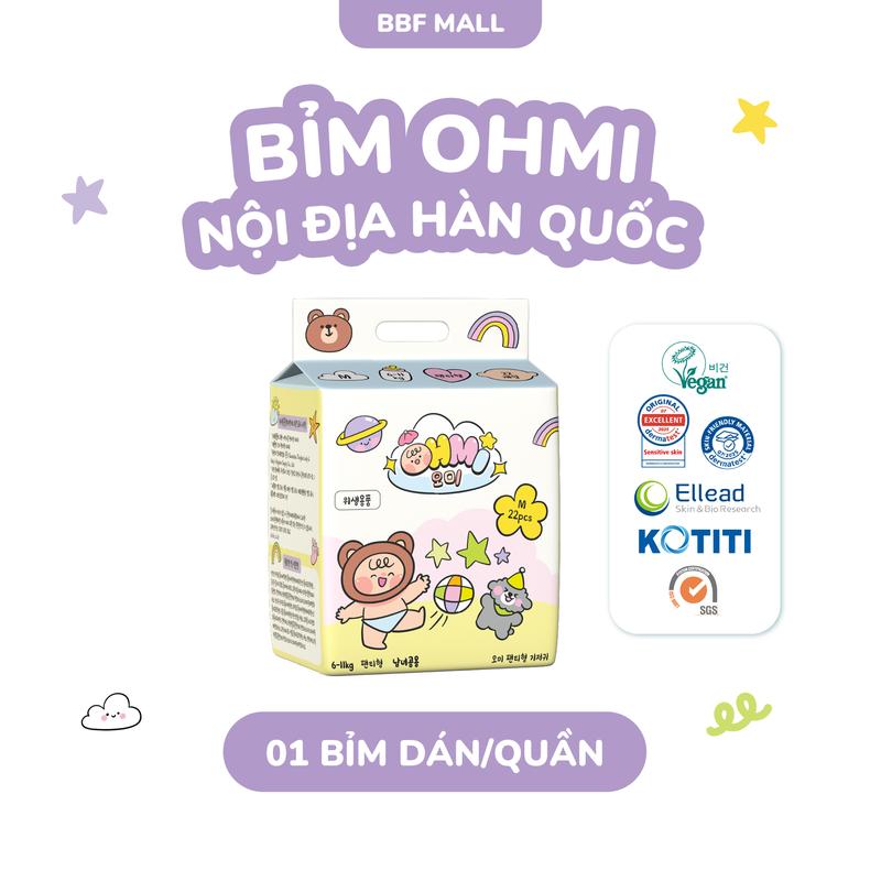Bỉm OHMI nội địa Hàn – cao cấp mỏng nhẹ khô thoáng an toàn da bé đủ size