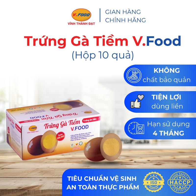  COMBO 2 HỘP TRỨNG GÀ TIỀM ĂN LIỀN VFOOD  HỘP 10 QUẢ  