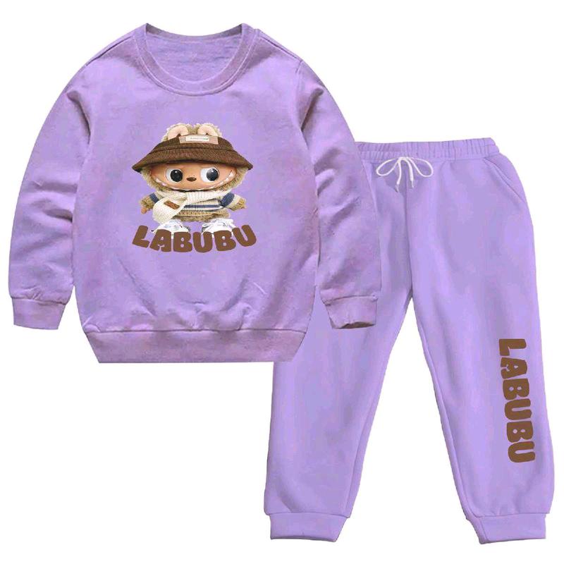 Stelan joger anak viral labubu coklat Karakter lucu Fashion Switer Perempuan Parsel  Celana Baju 1