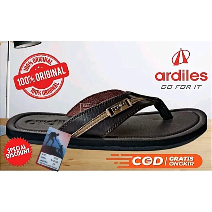original  Sendal sandal ardiles EKRON size 38-43 / sandal cowok pria dewasa jepit kulit keren gaul original 100% branded kekinian murah Terbaru COD gratis ongkir 3