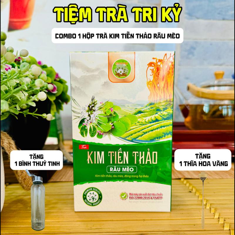 Trà kim tiền thảo râu mèo (Trà An Thận) - Tiệm Trà Tri Kỷ - Tặng bình thuỷ tinh + thìa hoa HOẶC Tặng 7 gói trà dưỡng nhan đông trùng 7 vị Nước trà chè tea