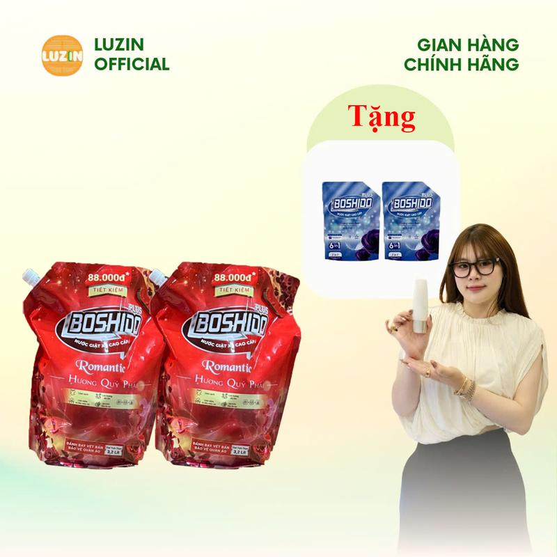 Combo 2 Túi Nước Giặt Boshido 3,2 Lít #Đỏ + Tặng 2 Túi Nước Giặt Boshido 1 Lít #Xanh