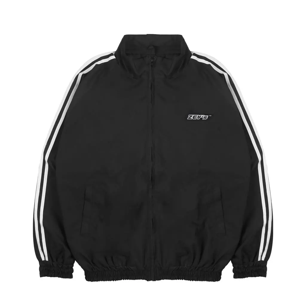 Jaket Parasut Zey's Linea Lyte Taslan Windbreaker Waterproof Untuk Pria Wanita Premium Distro  Keren Hitam  Outdoor