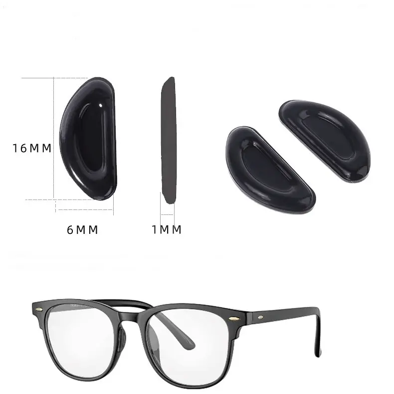 Bantalan Hidung Kacamata Anti Melorot Anti Jatuh Model Stiker Tempel Bahan Silicone Gel Empuk 1 Pasang - Glasses 5