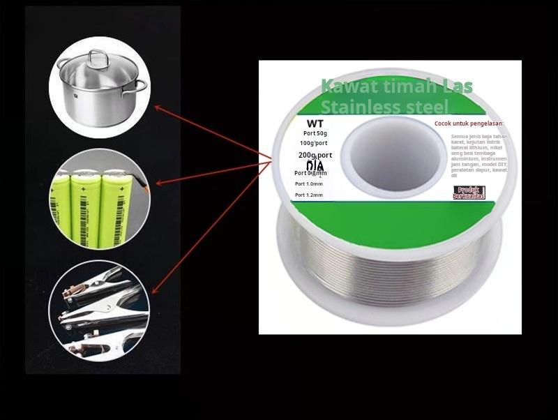 Kawat las baja tahan karat untuk korek api, perbaikan dan pengelasan universal suhu rendah rumah tangga, kawat solder rosin non-listrik kemurnian tinggi