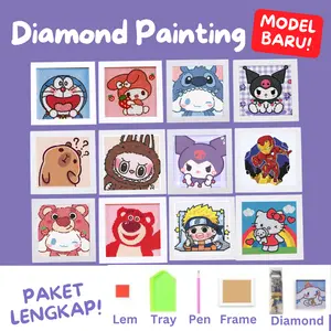 Diamond Painting Kreatif Berlian Bulat Diamond Paint DIY Berlian Paling DIY Dekorasi Kamar Anak Dengan Bingkai Foto Diamondpainting