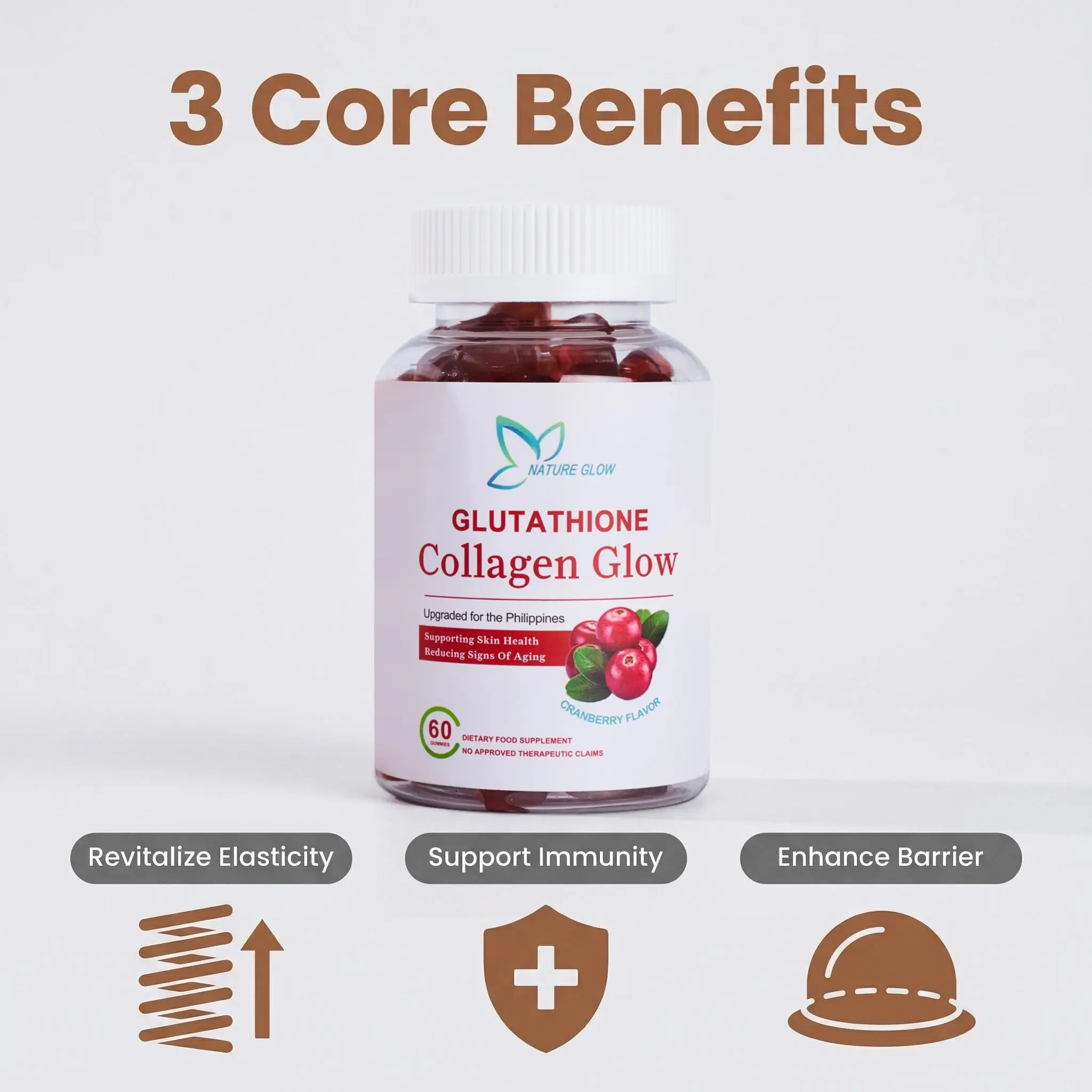 OfficialFDA ApprovedNature Glow 60PC glutathione collagen gummies cranberry flavor - TikTok Shop Philippines OfficialFDA ApprovedNature Glow 60PC glutathione collagen gummies cranberry flavor - TikTok Shop Philippines