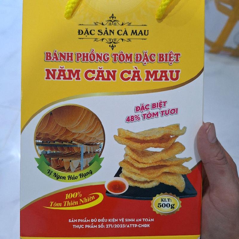 Loại Đặc Biệt 57% Tôm Có Hành - Bánh Phồng Tôm Năm Căn - Đặc Sản Cà Mau - Hộp…