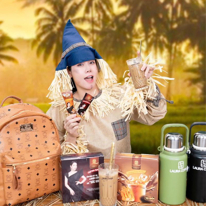 10 Hộp 2 Vị Không Quà Cà Phê Laura gồm 5 dông trùng 5 linh chi