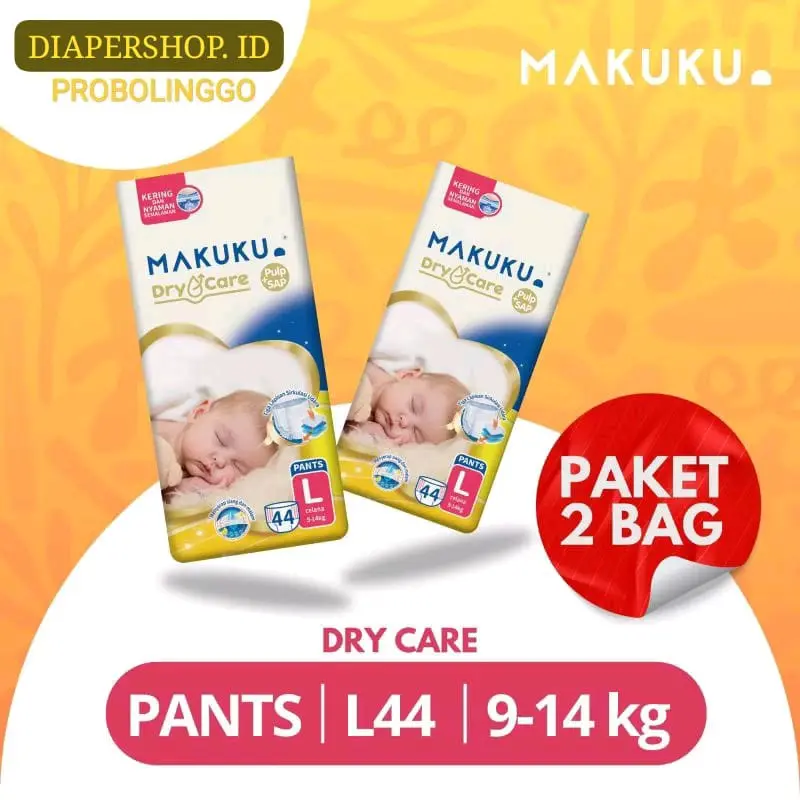makuku dry care L44 paket 2 pack bayi Popok