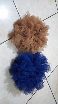 Product Review of Ikat Rambut Cepol Scrunchie Tile Jumbo Standar Ringan - Model Terbaru Karet Random kream tulle ikat rambut & scrunchie from H**a 0