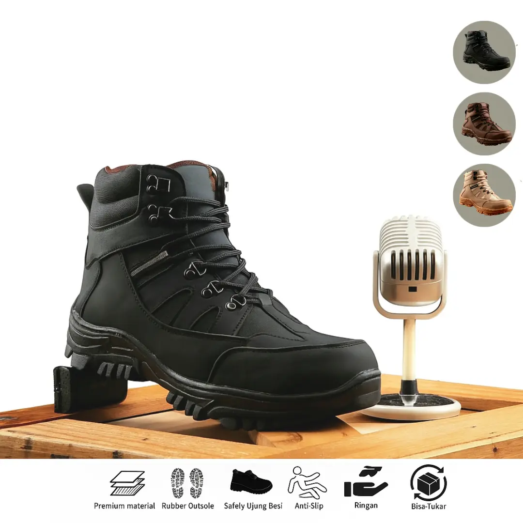 SEPATU SAFETY BOOTS PRIA ARMOR UJUNG BESI/SEPATU KERJA/SEPATU SAFETY BISA BAYAR DI TEMPAT