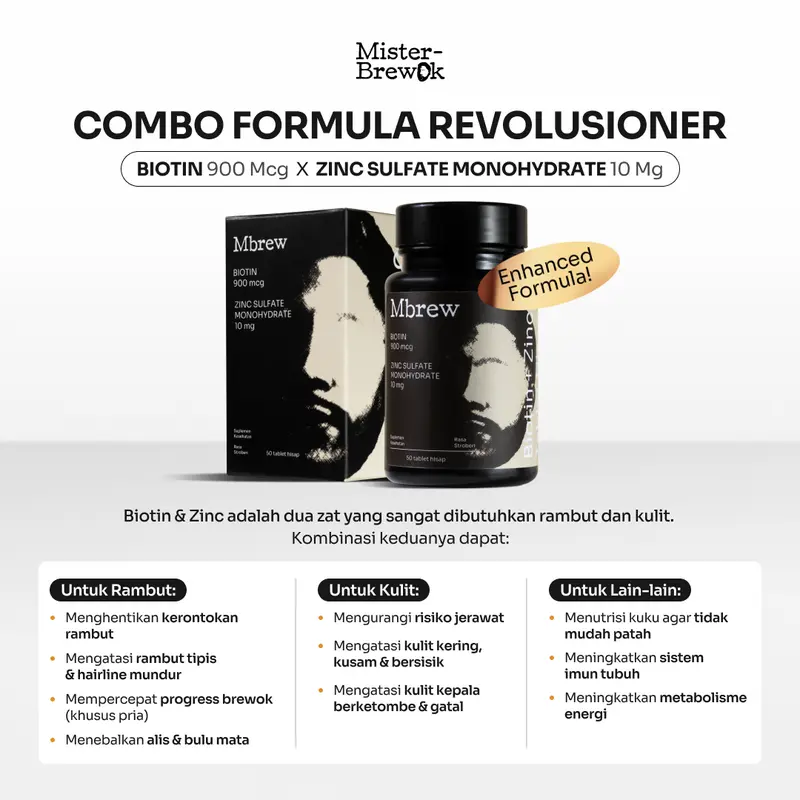 Biotin by Misterbrewok - Suplemen Vitamin B7 +  Zinc Bersertifikasi BPOM 3