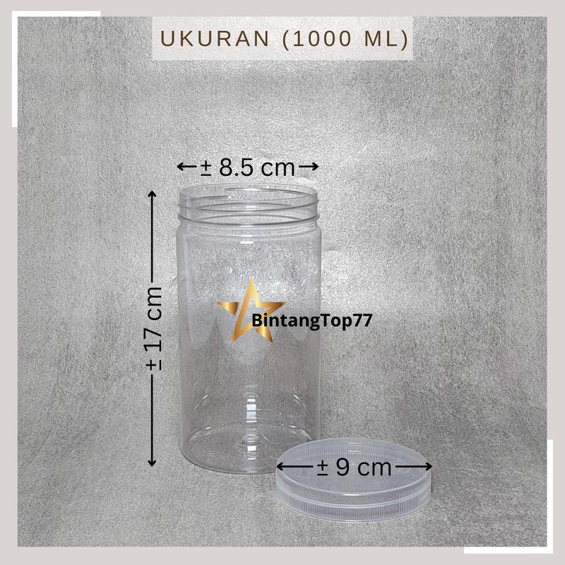 Toples Transparant (Bening) Plastik 300 Ml, 400 Ml, 600 Ml, 750 Ml / 800 Ml, 1000 Ml, 1300 Ml / Toples Kue Lebaran (HARGA PER PIECE) 5