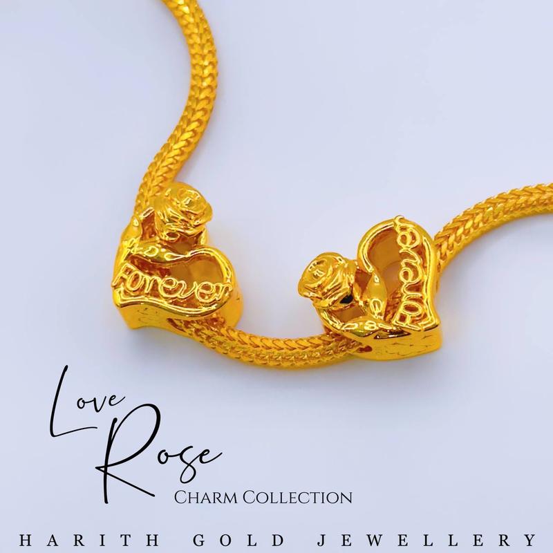 HARITH CHARMS / BEADS LOVE ROSE EMAS 916 HARITH GOLD - TikTok Shop Malaysia