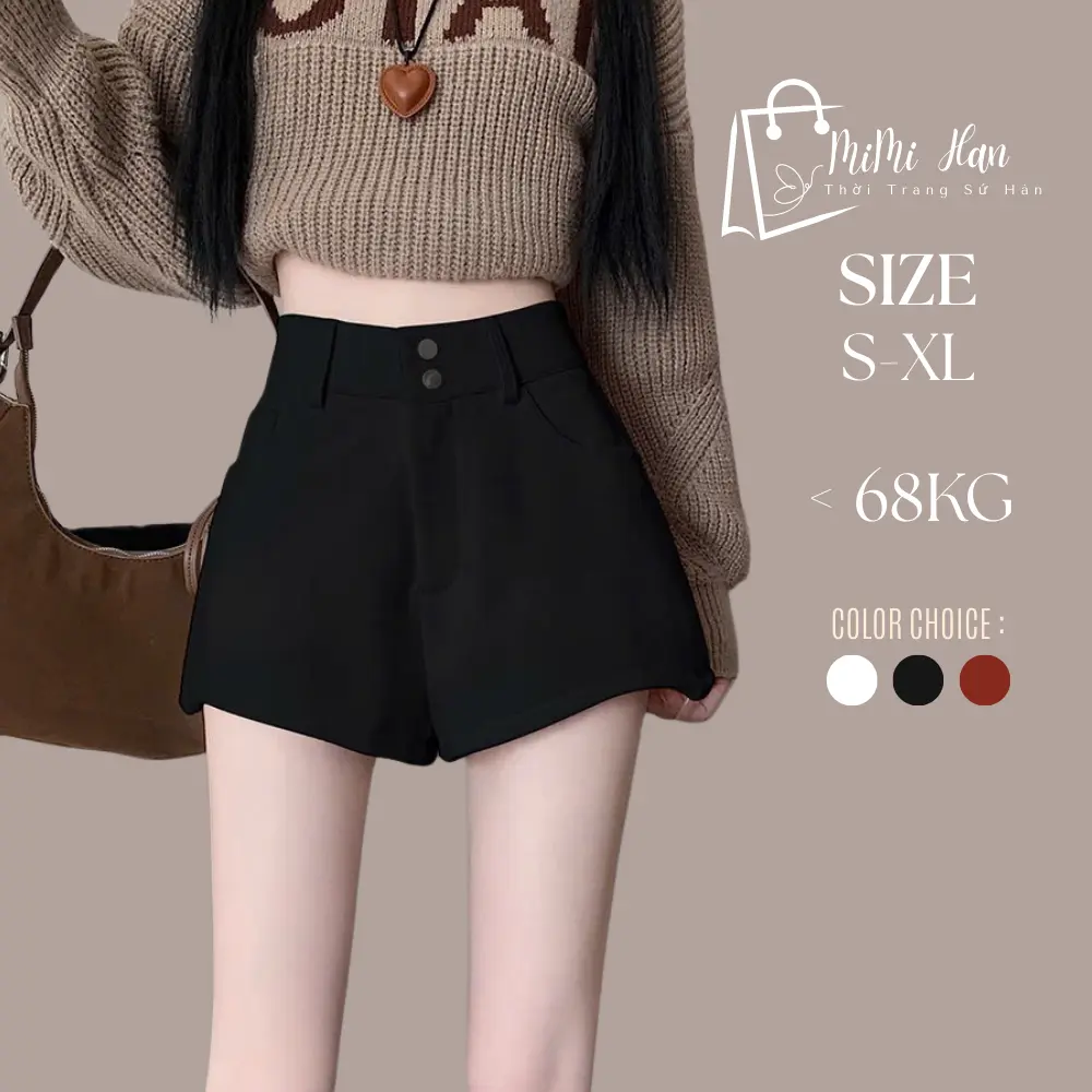 Quần Short Nữ Cạp Cao Dáng Chữ A  | Quần Soóc Nữ Hàn Quốc Thời Trang Hot Trend Chất Vải Đẹp, Mềm Mại Co Giãn Nhẹ