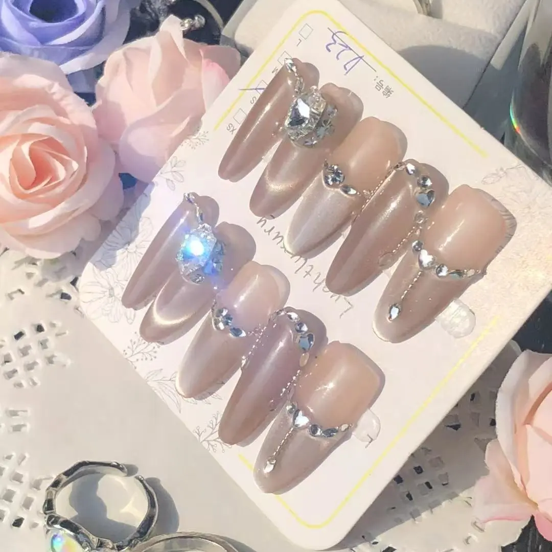 【CSFX】Pure handmade wearable nail art patches removable nail patches 10 pieces
