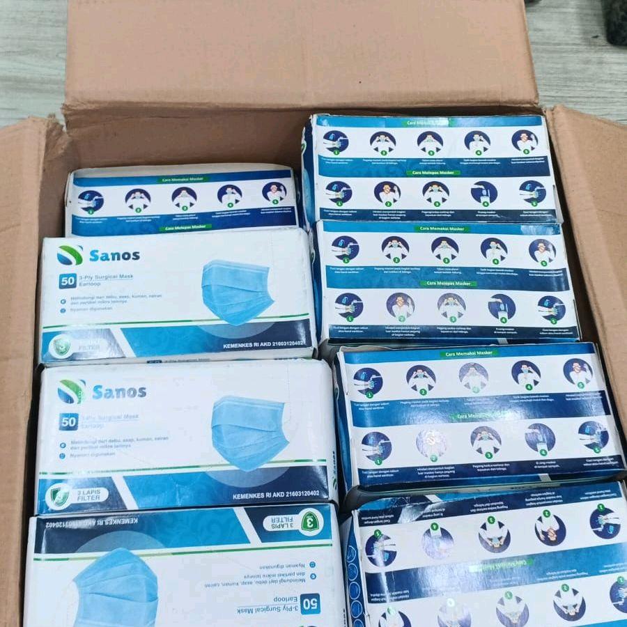 Masker Medis Merk Sanos 1Box isi 50psc