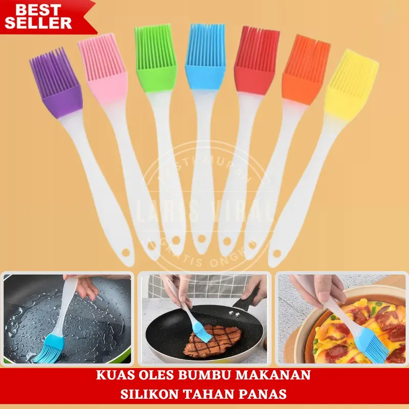 Kuas Oles Bumbu Makanan Silikon Tahan Panas / Kuas Mentega Minyak BBQ Brush Serbaguna 0