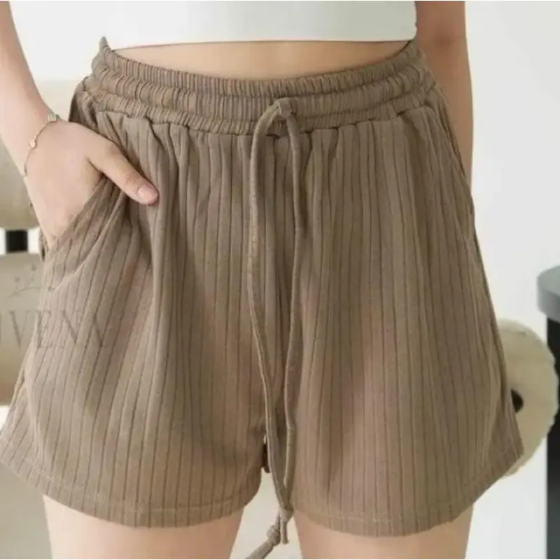 KULOT WANITA CELANA HOTPANTS KNIT HORNET CELANA SANTAI DAN PANTAI JUMBO Nyaman Tebal Shorts Standar 0