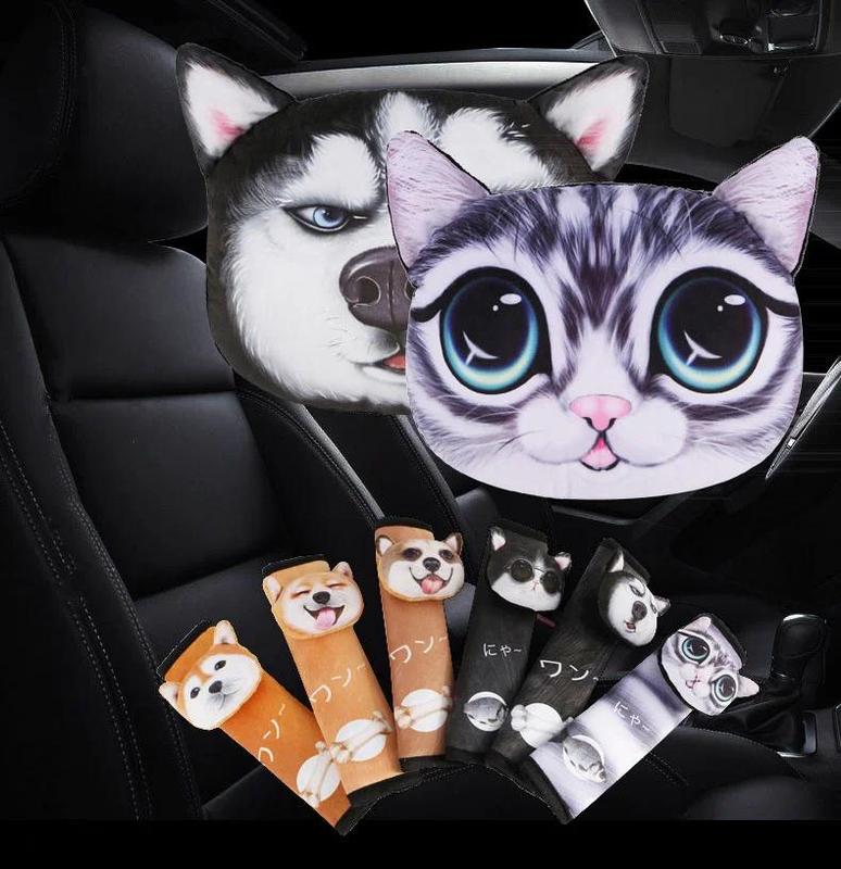 Product Introduction of Car Pillows Headrest Neck Cushion Auto Supplies Car Shoulder Pad Accessories Cervical Cushion Woman Travel 3D Animal Soft Pillow 1