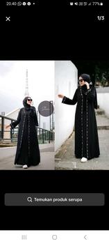 Product Review of ABAYA NAZIRA FULL HITAM  mote swarosky Hitam Polos terbaru 2024 Mutiara Muslim Wanita Bordir Ceruty from n**s 0