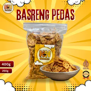 Basreng Pedas Daun Jeruk 250g 400g Original Kripik Baso Goreng Viral HHSNACKS
