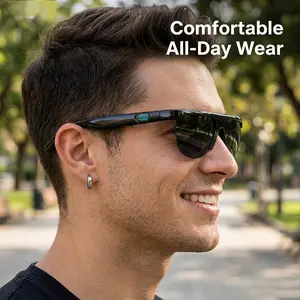 Kacamata Bluetooth Smart V6.0 dengan Fitur Panggilan Suara, Kontrol Musik, Anti UV, Polarized, Built-in Speaker, dan Audio Smart