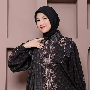 Hiraja - Gamis Medina Bahan Romario Swarovski Digital Sublim Mewah Elegant