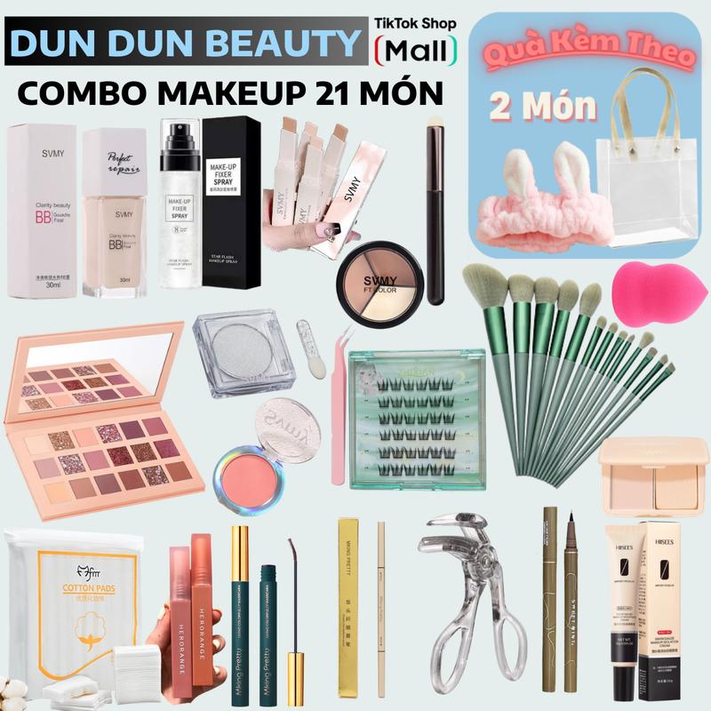 NEW - Bộ Trang Điểm Make Up Cá Nhân 21 & 17 Món Makeup Cho Người Mới Học Makeup - DUN DUN BEAUTY box quà mỹ phẩm