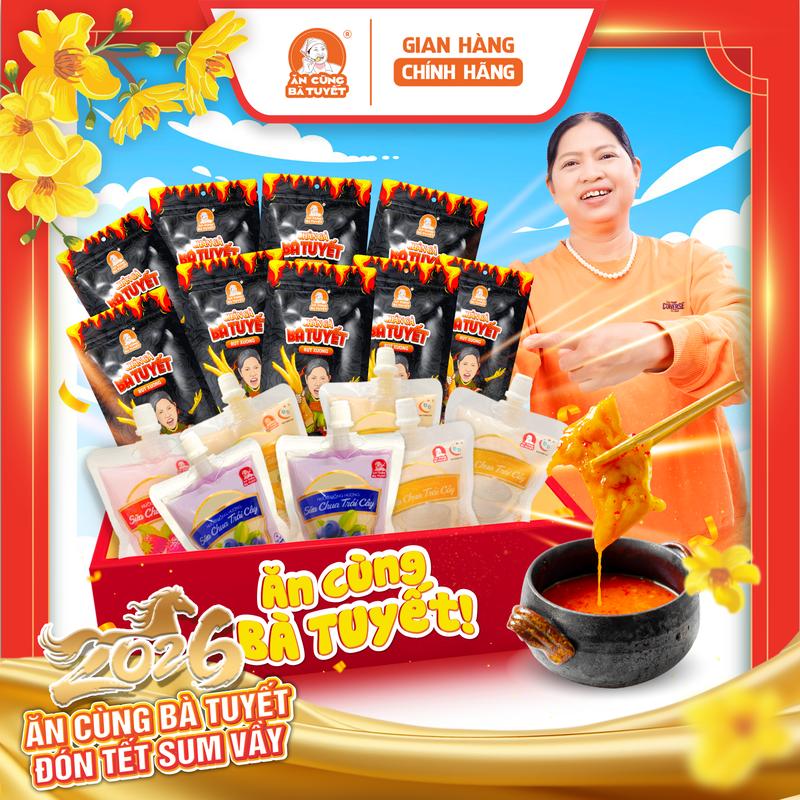  Combo CHÂN GÀ SỮA CHUA BÀ TUYẾT: 10 chân gà tê cay rút xương + 8 gói sữa chua đủ vị - Ăn Cùng Bà Tuyết M6 