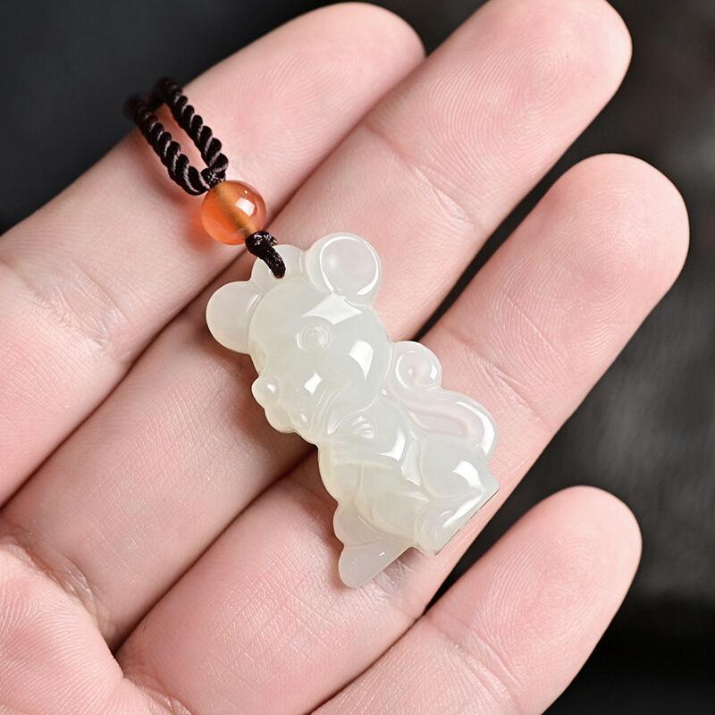 Product Introduction of Genuine White Jade Chinese Zodiac Pendants Men and Women Couple White Jade Pendant Necklace Jade Pendant Hanging Ornament 4