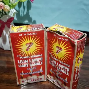 isi 8 Batang LILIN 7 TERANG/Lilin  Awet/Penerangan/Lilin Terang/Lilin Besar Putih