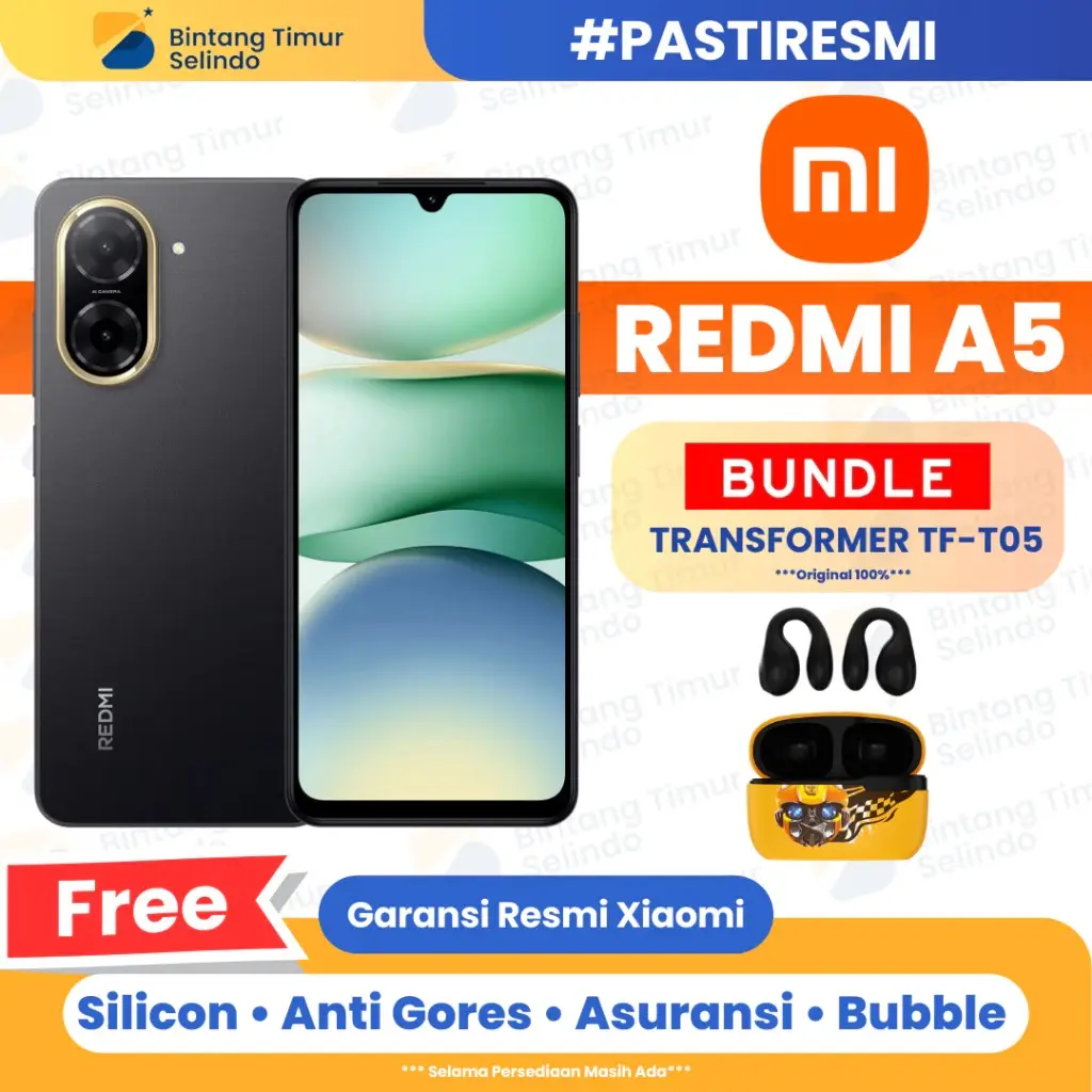 XIAOMI Redmi A5 4GB/128GB - Layar Luas, Baterai Awet, Performa Handal - Garansi Resmi 1 Tahun