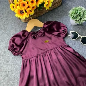 0-8TH TANIA DRESS KOREA GAUN ANAK PEREMPUAN GLOSSY SATIN CHARMUSE & SILK BAJU PESTA ANAK PEREMPUAN WARNA LENGKAP DRESS ANAK SATIN