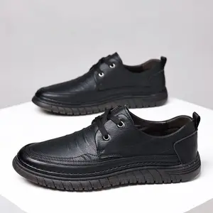 Sepatu Pria Kasual Kulit Sintetis Premium Model Tali Anti Slip Anti Licin