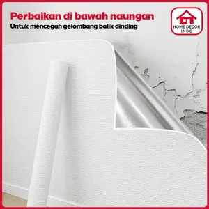 Home Decor - Wallpaper foam Linen Roll Wallpaper Dinding form Dekorasi Kamar Kelas atas