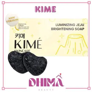 [BELI 1 BOX DAPAT 2 BATANG] KIME LUMINIZING JEJU BRIGHTENING SOAP / MENCERAHKAN WAJAH /EKSFOLIASI FLEK / CHARCOAL NIACINAMIDE COLLAGEN.