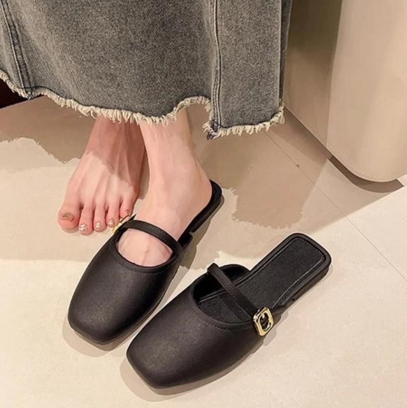 Dép Nửa Đầu, Phong Cách Pháp, Lòng Bàn Chân Nông Nhẹ Nhàng, Thích Hợp Cho Mùa Lò Xo Và Mùa Hè, Dép Lười Nữ, Mặc Hình Đại Diện Instagram, Hợp Xu hướng