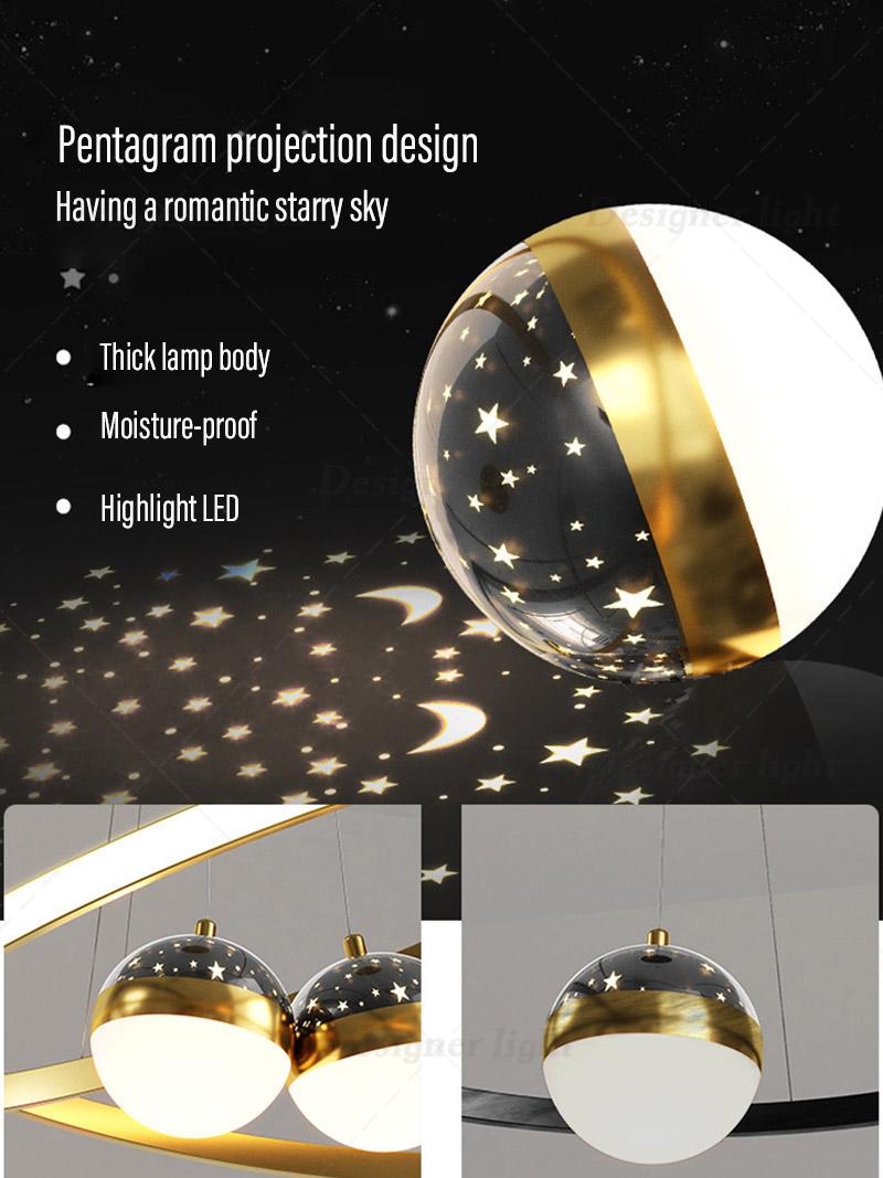 Product Introduction of Led 3 Warna  Nordik Kristal Lampu Gantung   Minimalisme proyeksi chandelier  Restoran Ruang Tamu kamar tidur Koridor  Dekoratif Mewah 29