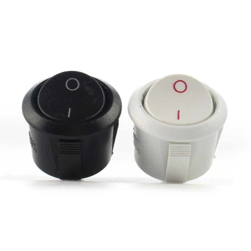 Product Introduction of 5pcs 2Pin Terminals ON/OFF Round Boat Rocker Switch LED 6A 250VAC 10A 125VAC Power Push Button Switch Black White  AN1A 9
